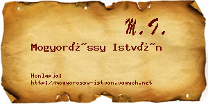 Mogyoróssy István névjegykártya