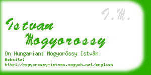 istvan mogyorossy business card